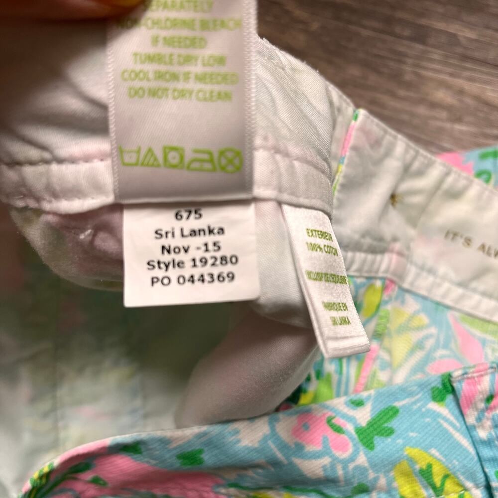 Lilly Pulitzer Callahan Shorts Size 4 Pink Green Floral Cotton 5” Preppy Resort - Picture 9 of 10